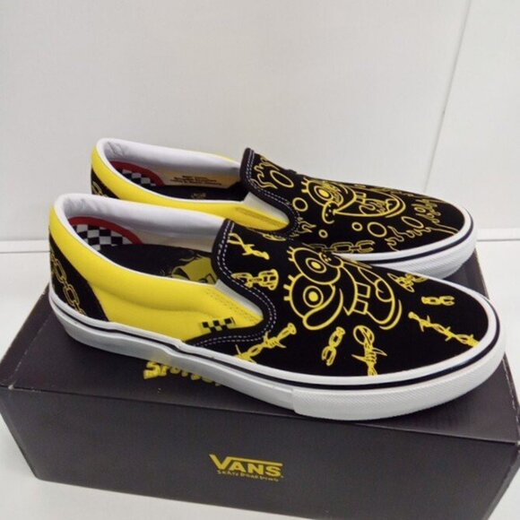 Vans Mike Gigliotti X SpongeBob SquarePants X Skate Slip-on Black/Yellow Size 10 - Picture 8 of 10